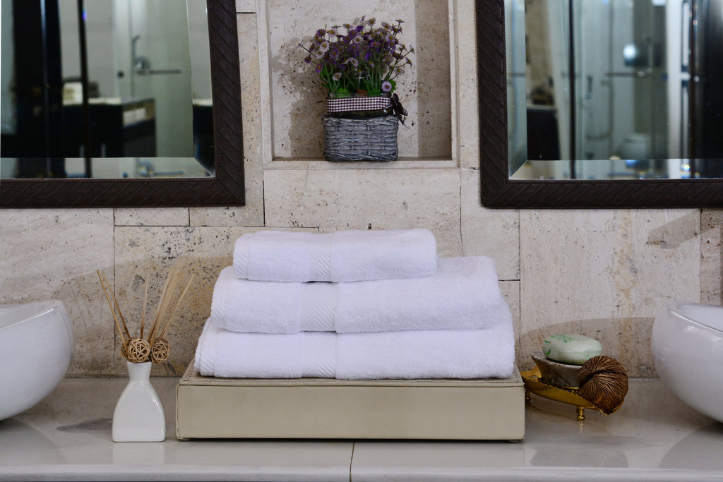 Towels Plain White Dyed